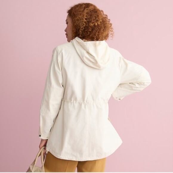 J. Crew Perfect Lightweight Jacket Size S Soft Champagne Cream Rain Anorak Prep - Picture 3 of 14